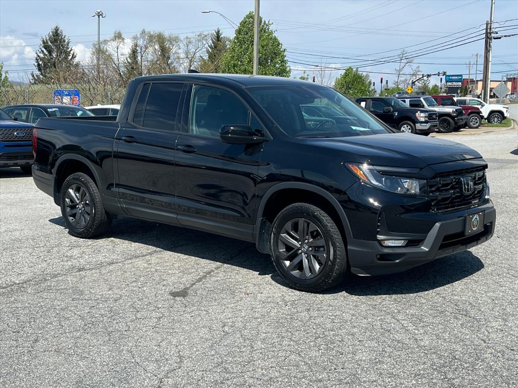 Crystal Black Pearl 2024 Honda Ridgeline Sport AWD Pickup Truck All-Wheel Drive 9-Speed Automatic