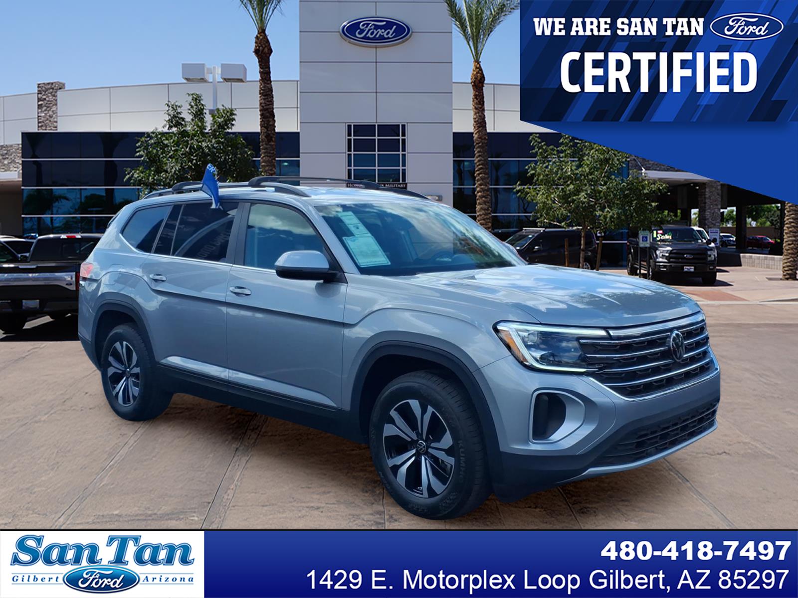 Silver Mist Metallic 2024 Volkswagen Atlas SE FWD SUV / Crossover Front-Wheel Drive 8-Speed Automatic