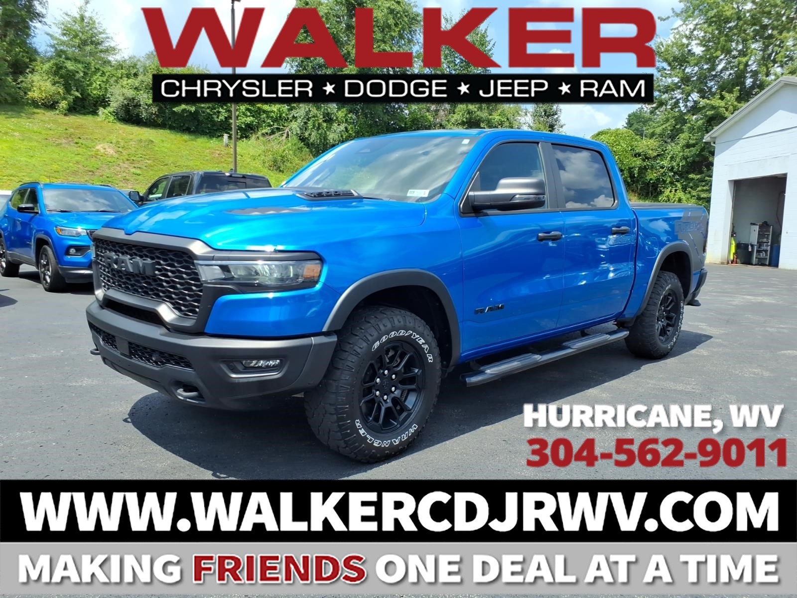 Blue 2025 RAM 1500 Pickup Truck Four-Wheel Drive 8-Speed Automatic