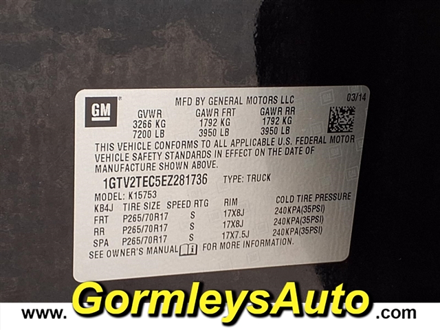 2014 GMC Sierra 1500 Base:281736P