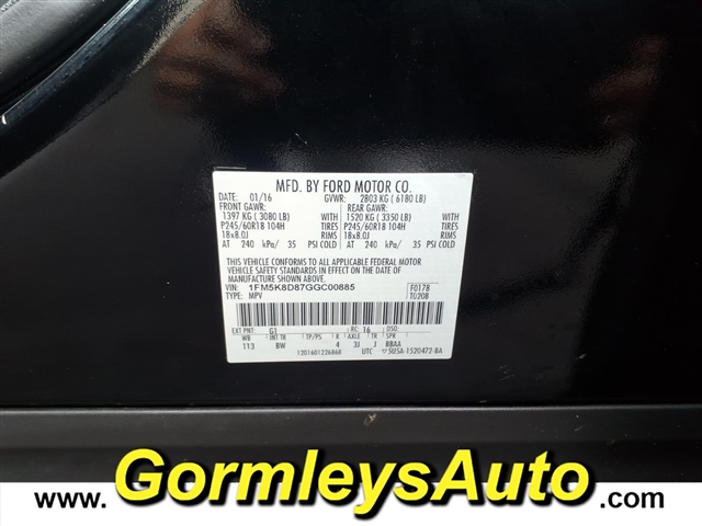 2016 Ford Explorer XLT:C00885P