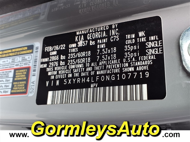 2022 Kia Sorento EX:107719P