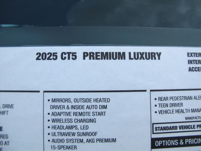 new 2025 Cadillac CT5 car, priced at $49,505